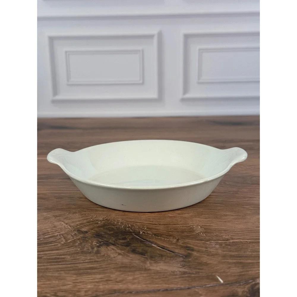 VTG Set of 3 Arabia Finland White Porcelain Au Gratin Baking Dish Skillet 5 1/2